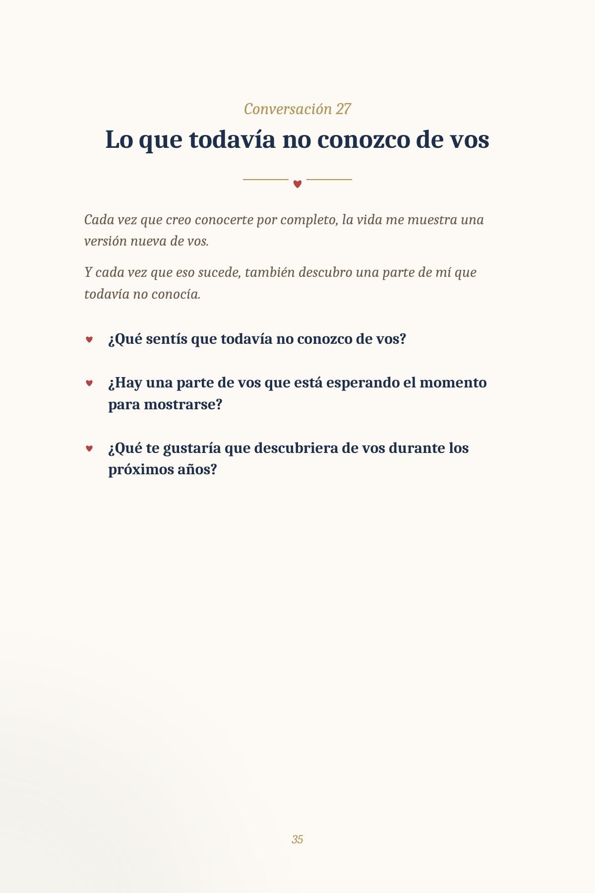 Conversaciones para volver a enamorarse